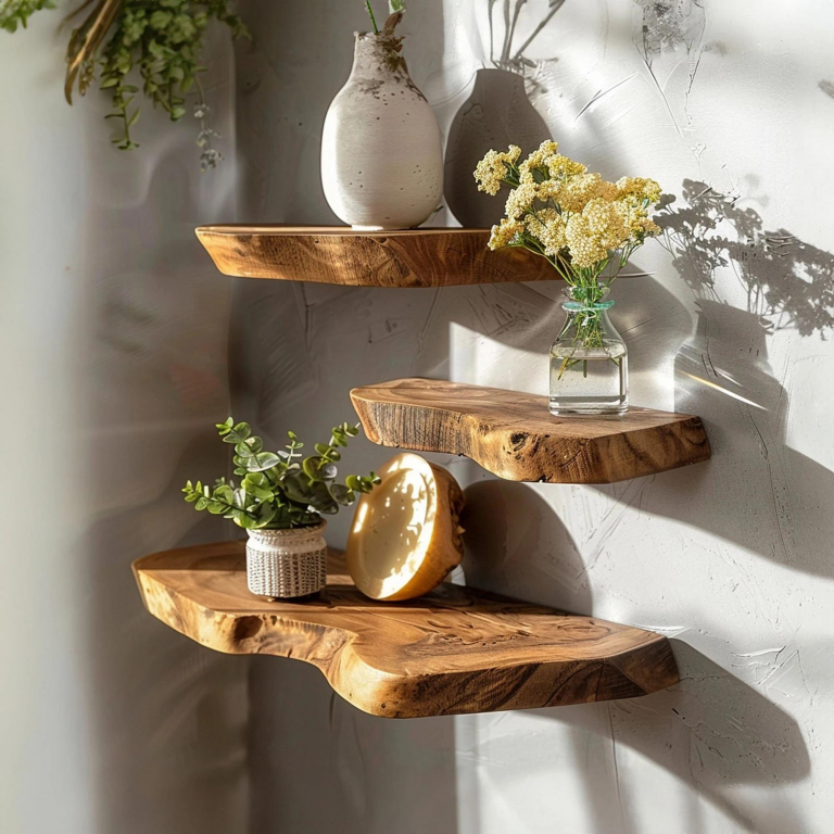 Custom Floating Shelf Live Edge