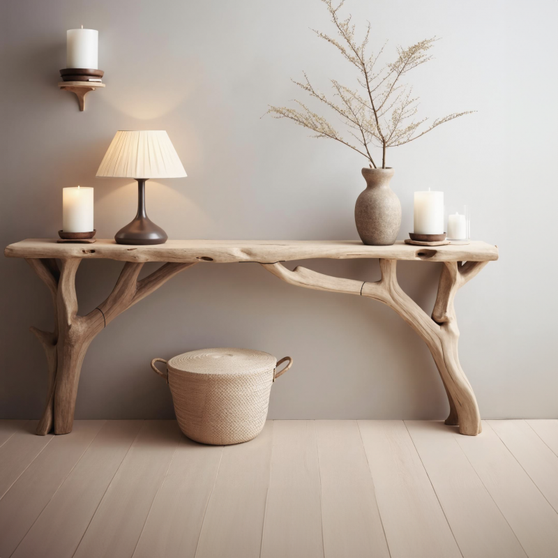 Decorative Wooden Entryway Table Handcarfted Table