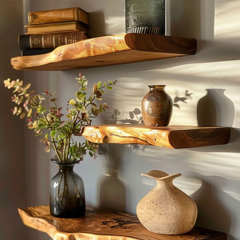 Floating Edge Shelves Farmhouse Decor