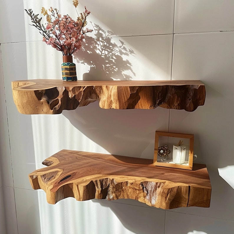 Floating Wall Shelf Live Edge