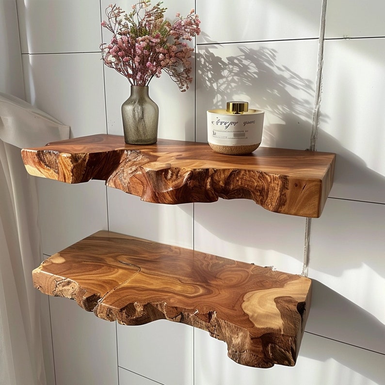 Floating Wall Shelf Live Edge