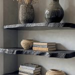 Handcraft Live Edge Black Floating Shelves