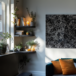Handcrafted Black Corner Shelves Wall Shelves