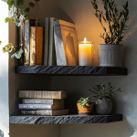 Handcrafted Black Corner Shelves Wall Shelves