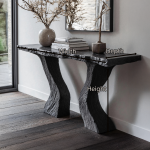Handcrafted Black Wood Console Tables For Entryways