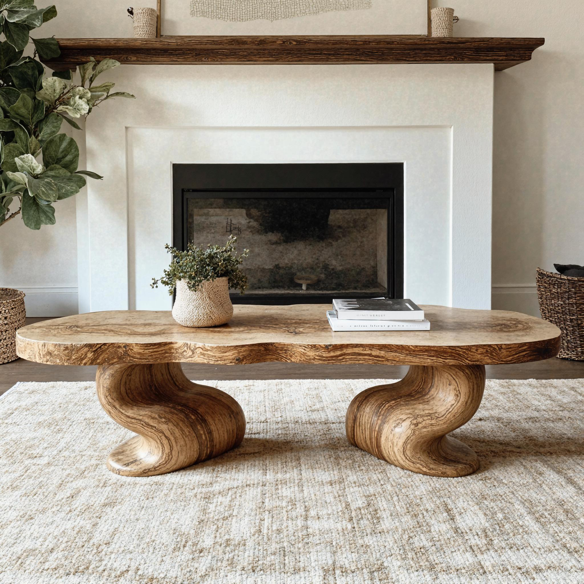 Handcrafted Wood Coffee Table Nature Inspired Handcrafted Wood Coffee Table Nature Inspired