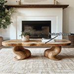 Handcrafted Wood Coffee Table Nature Inspired