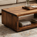 Handcrafted Wood Coffee Table With Storage For Living Room