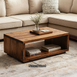 Handcrafted Wood Coffee Table With Storage For Living Room
