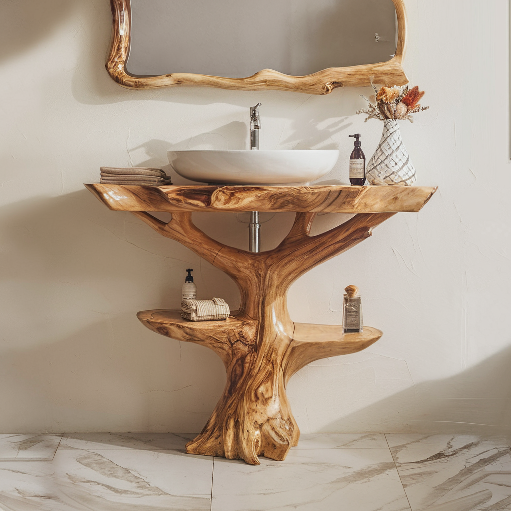 Handcrafted Wood Vanity Bathroom Handcrafted Wood Vanity Bathroom
