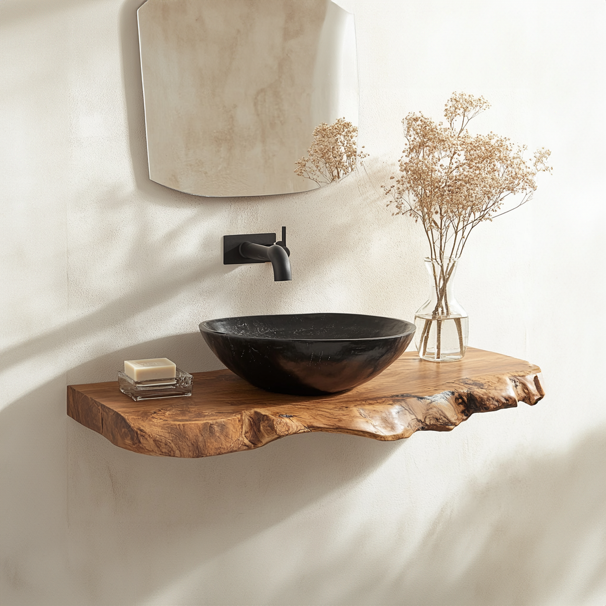 Handmade Live Edge Bathroom Vanity Shelf Handmade Live Edge Bathroom Vanity Shelf
