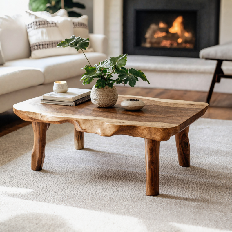 Live Edge Farmhouse Wood Coffee Table