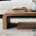 Mid-Century Natural Wood Coffee Table Living Space Retro Charm