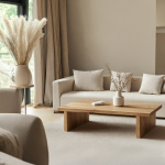Modern Floating Wood Coffee Table Sitting Room Sleek Contemporary