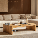 Rustic Farmhouse Wood Coffee Table Living Room Warm Ambience