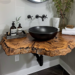 Rustic Floating Vanity Desk Shelf