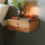Rustic Handcrafted Floating Nightstand With Storage Drawer