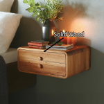 Rustic Handcrafted Floating Nightstand With Storage Drawer