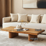 Rustic Live Edge Wood Coffee Table Family Room Natural Feel