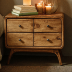 Rustic Standing Bedside Table With 4 Drawers