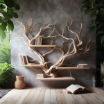 Rustic Tree Bookshelf Driftwood Wall Shelf Bookshelf Home Office Decor