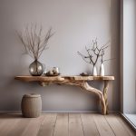 Rustic Wood Floating Side Table For Modern Spaces