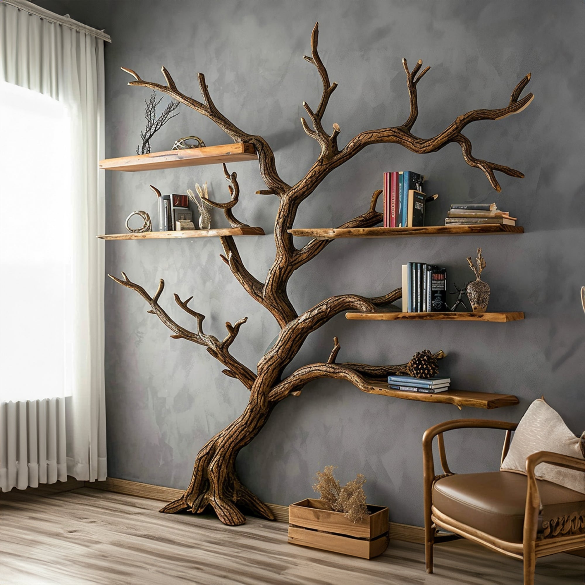 Tree Bookshelf Black Decor Wild Mulberry Solid Wood Carving Living Room Gift Her Tree Bookshelf Black Decor Wild Mulberry Solid Wood Carving Living Room Gift Her