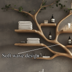 Tree Branches Rustic Bathroom Vanity With Sink Floating Shelves