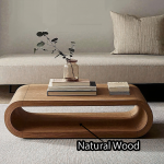 Vintage Natural Wood Coffee Table Family Room Antique Style
