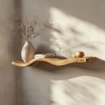 Wavy Wooden Floating Shelves Living Room For New Year Custom Shelves