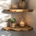 Wood Corner Floating Shelf Home Decor