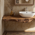 Wooden Floating Bathroom Vanity Sink